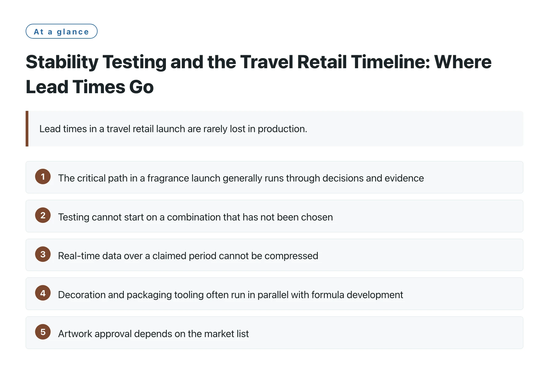 Stability Testing and the Travel Retail Timeline: Where Lead Times Go——全文要点速览